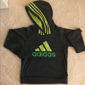 Adidas hoodie youth small. Grey and green